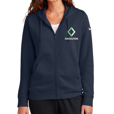 Nike Women's Club Fleece Sleeve Swoosh Full Zip Hoodie Thumbnail